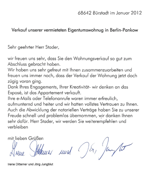 Brief aus Berlin-Pankow