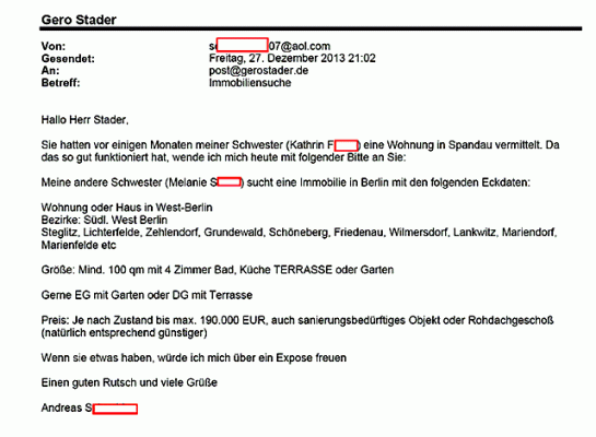Gesuch ! Haus im Berliner Süden - Referenz