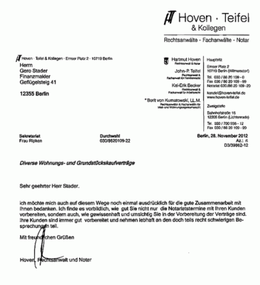 Unser Notar Schnell und Kompetent - Referenz